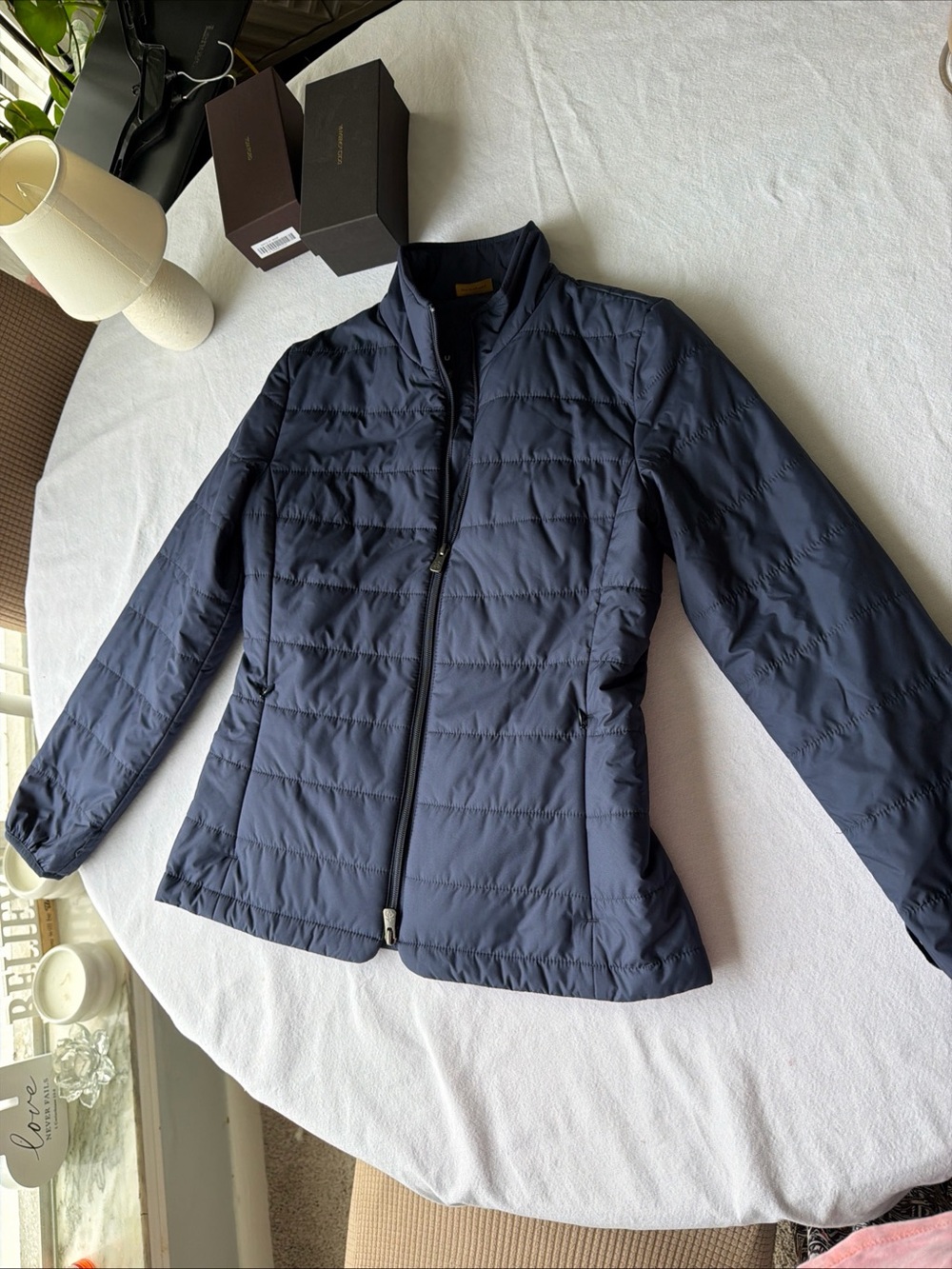 Brooks Brothers Women’s Blue Quilted Thermore Insulated Full Zip Jacket 2xsp
